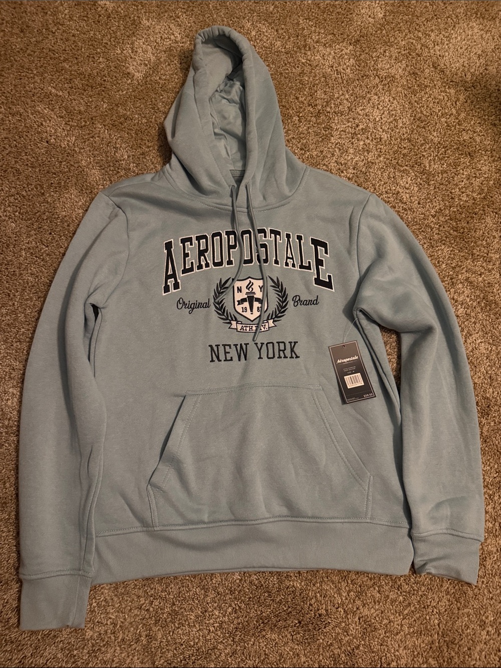 Aeropostale Men's Blue Haze New York Pullover Hoodie
